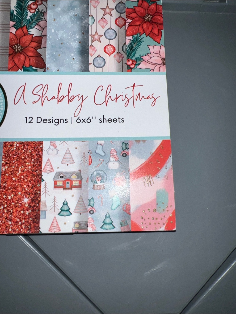A Shabby Christmas 12-Design 6x6" Paper Pack - Pink & Teal Holiday Prints